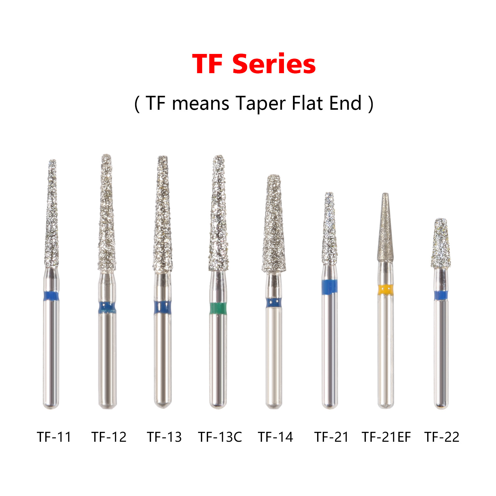 SANDENT Dental Diamond Burs FG 1.6mm for High Speed Handpiece 5Pcs/pack Drills