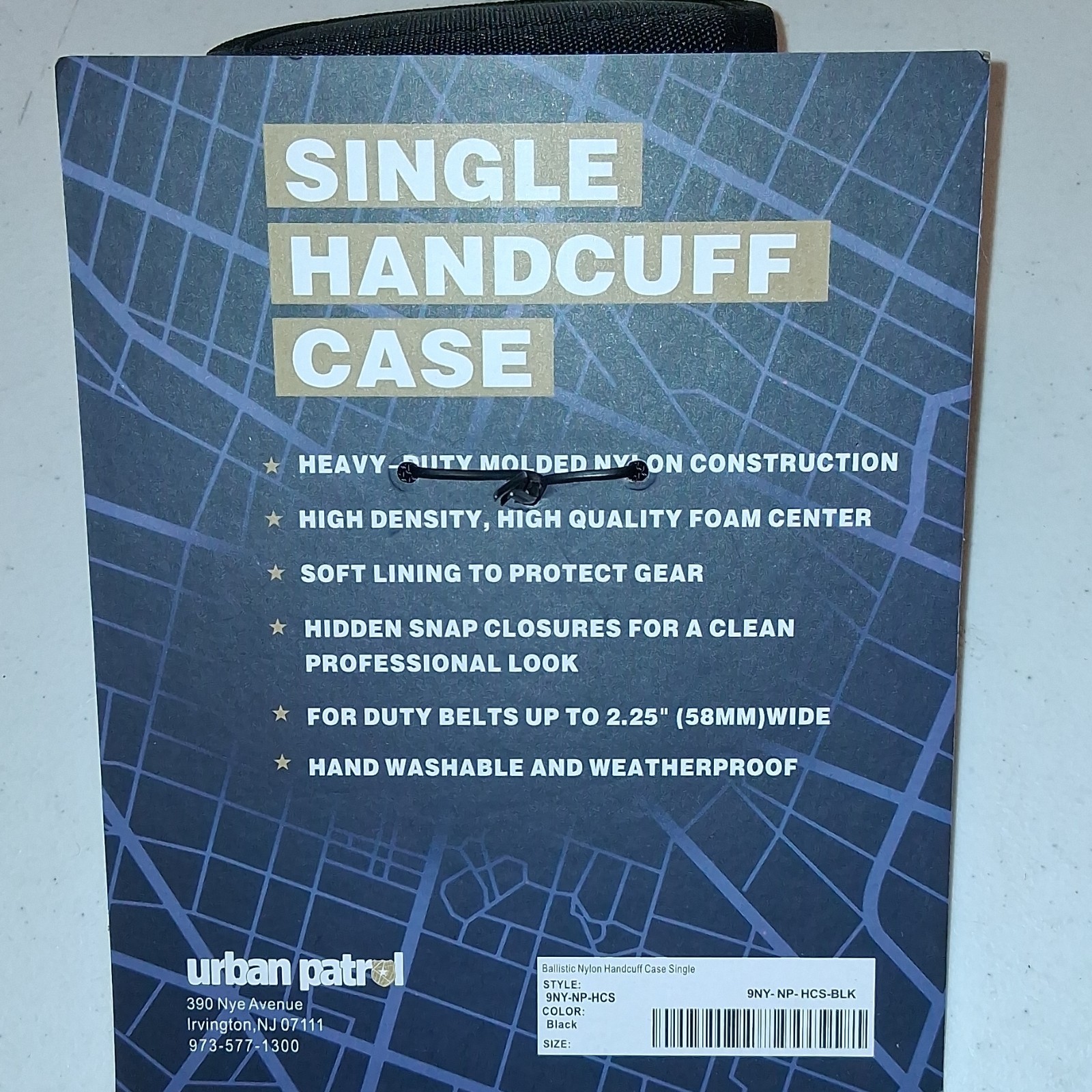 Urban Patrol Single Handcuff Case – Black Ballistic Nylon – NEW (9NY-NP-HCS)