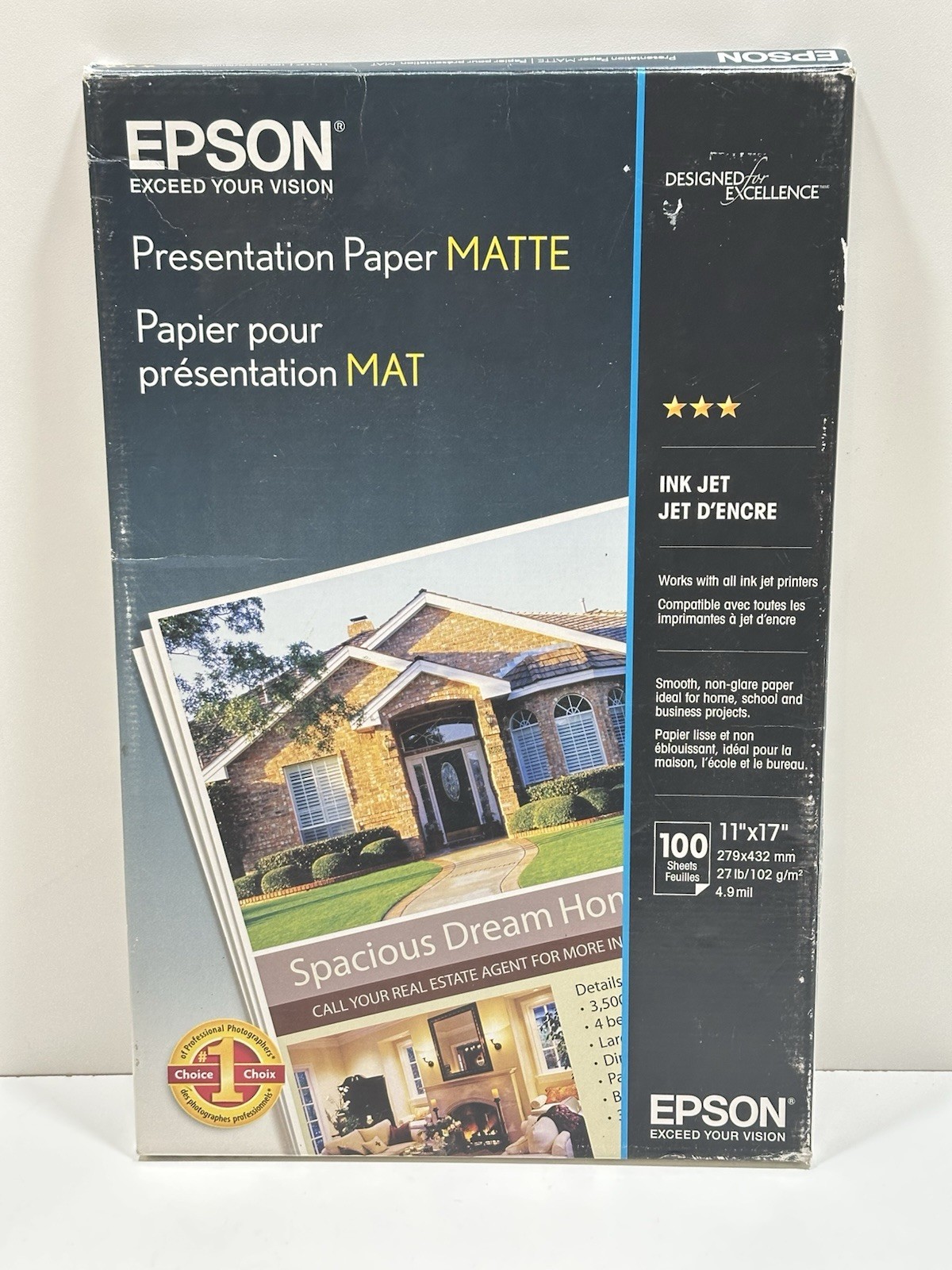 NIB Epson Presentation Paper Matte Ink Jet S041070 11” X 17” 4.9 Mil 100 Sheets