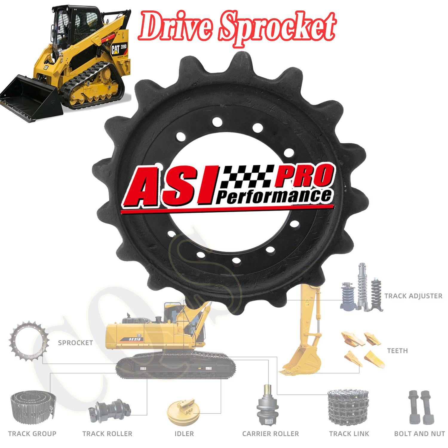 304-1916 Drive Sprocket For Caterpillar 279,289,299 Series Compact Track Loaders