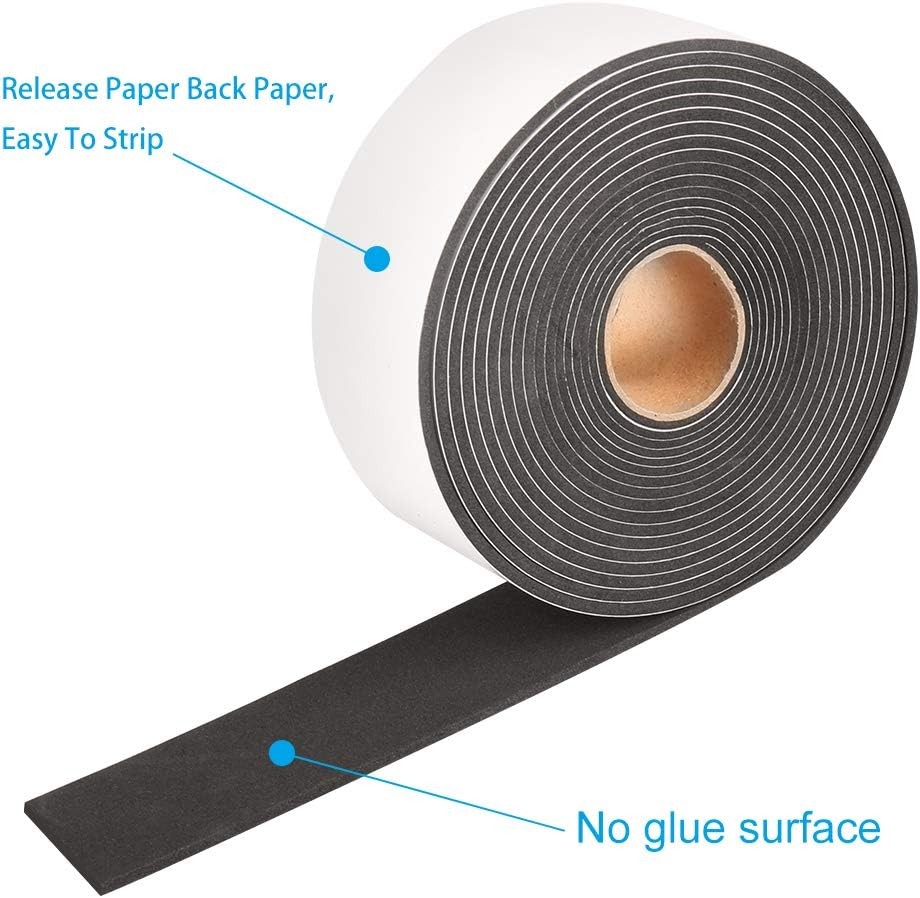 High Density Foam Tape,2 Inch Wide X 1/8 Inch Thick Door Insulation Tape,Adhesiv