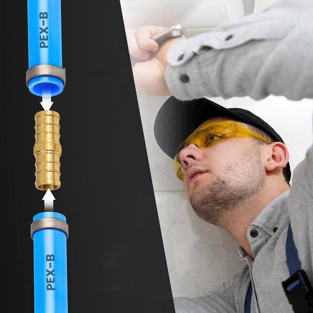 10 Pcs XFITTING 3/4″ Pex Elbow, Lead Free Brass, Pex Barb Crimp Fittings