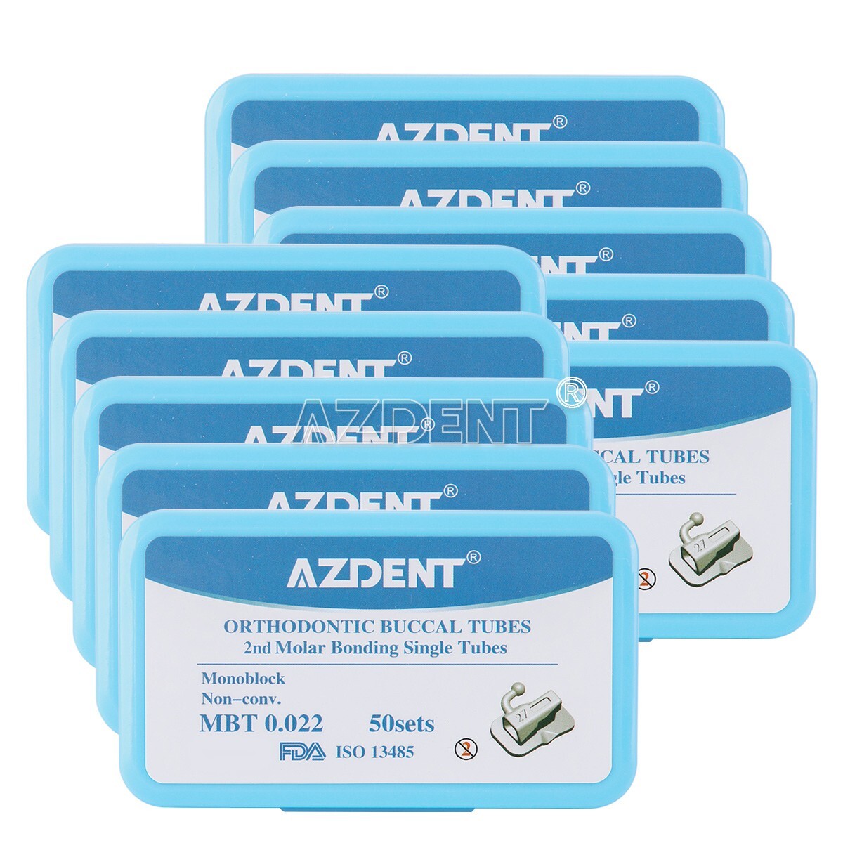 50Sets Dental Orthodontic Buccal Tubes 2nd Molar MBT.022 MIM Bondable Tube USA