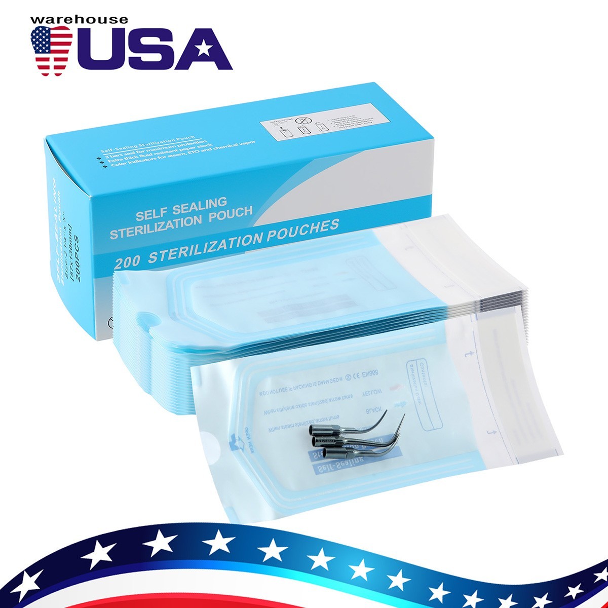 200pcs/Box Medical Self Sterilization Pouches Pouch Autoclave Sterilizer Bags