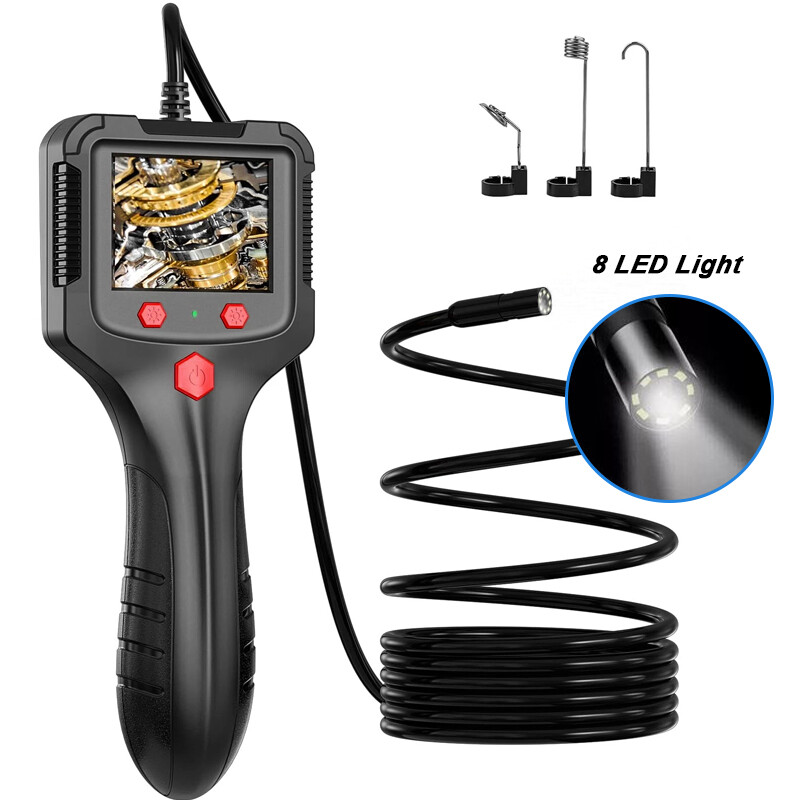 LED 1080P HD Handheld Industrial Endoscope 8mm Borescope Inspection Snake Camera