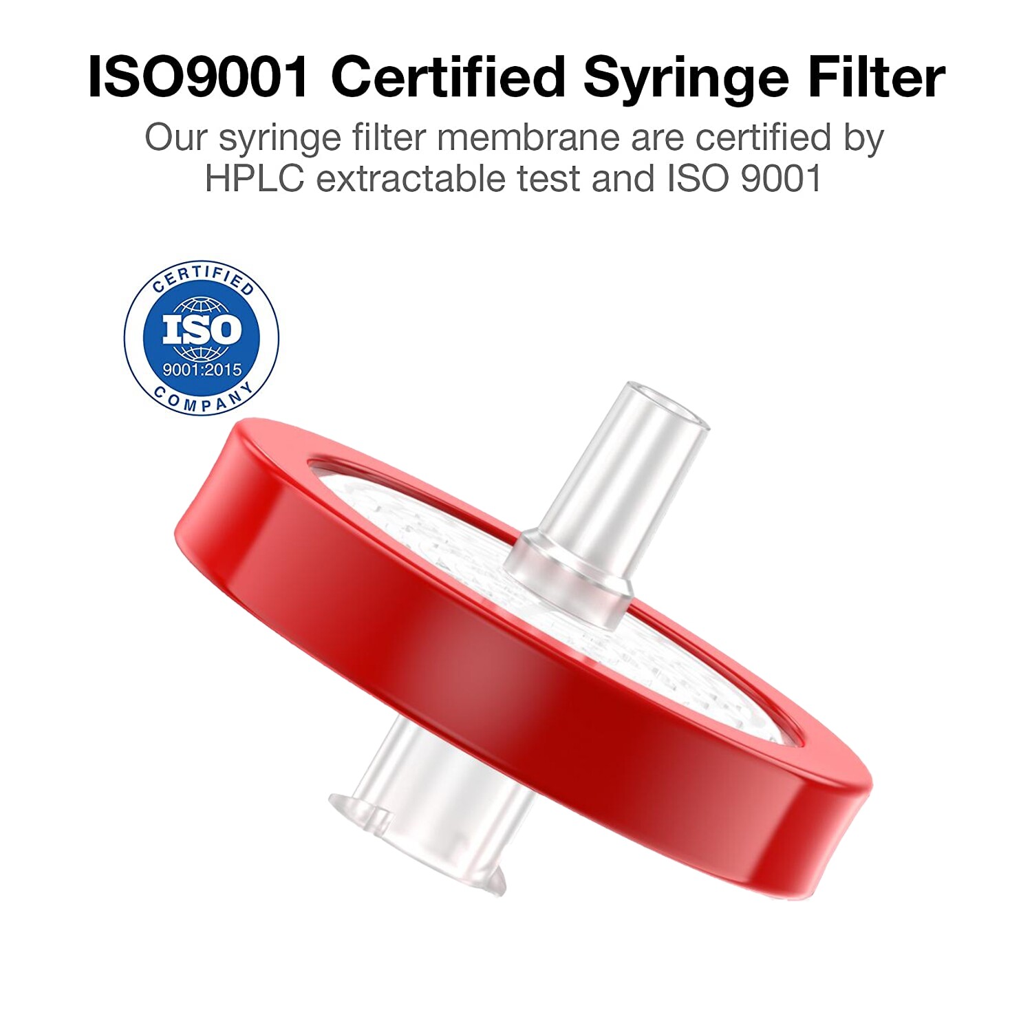 1000PCS HPLC PTFE Syringe Filters Membrane Wheel Red 0.45μm 25mm Lab Hydrophobic