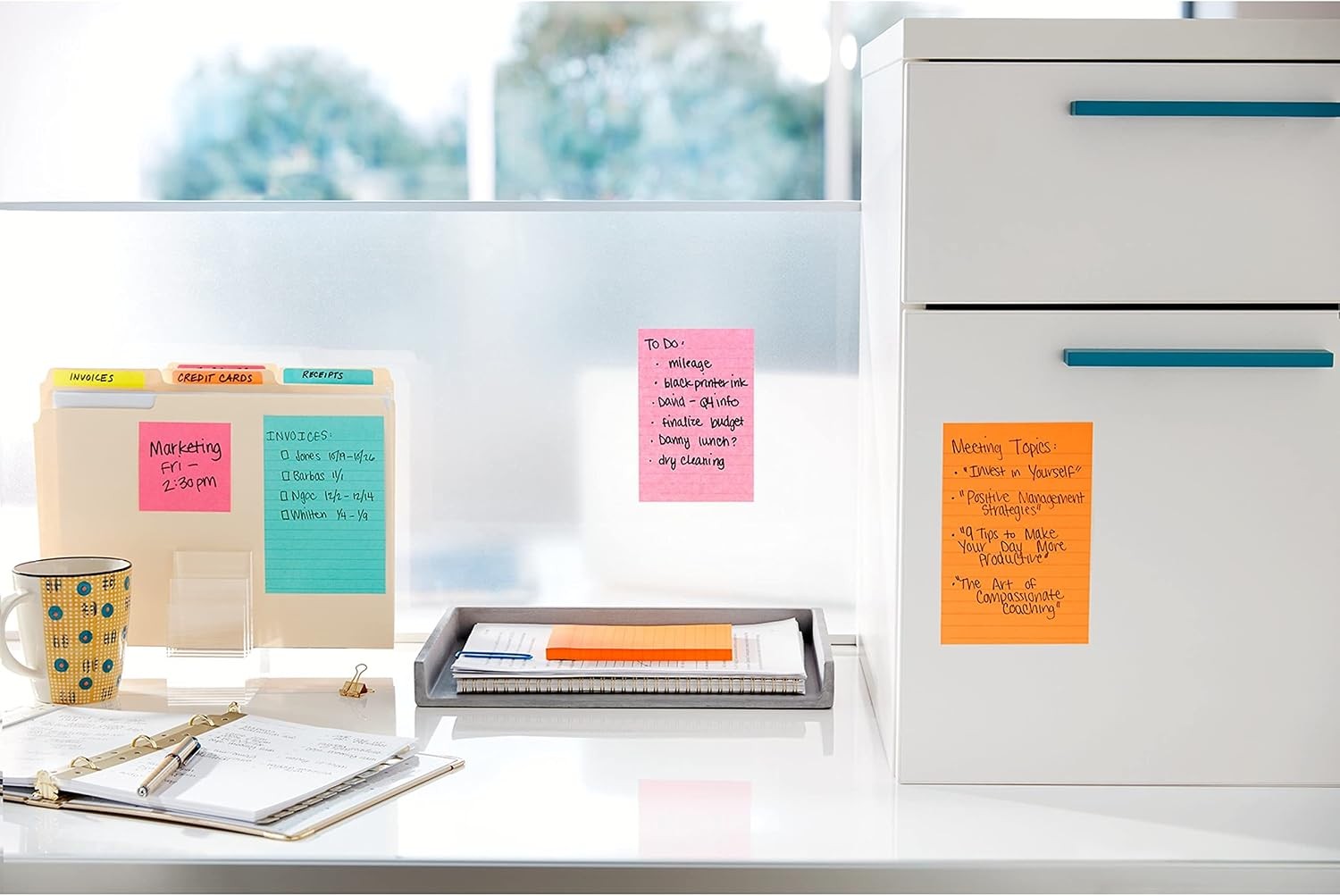 Post-it Super Sticky Notes, Multi-Size, Supernova Neons, 15 Pads
