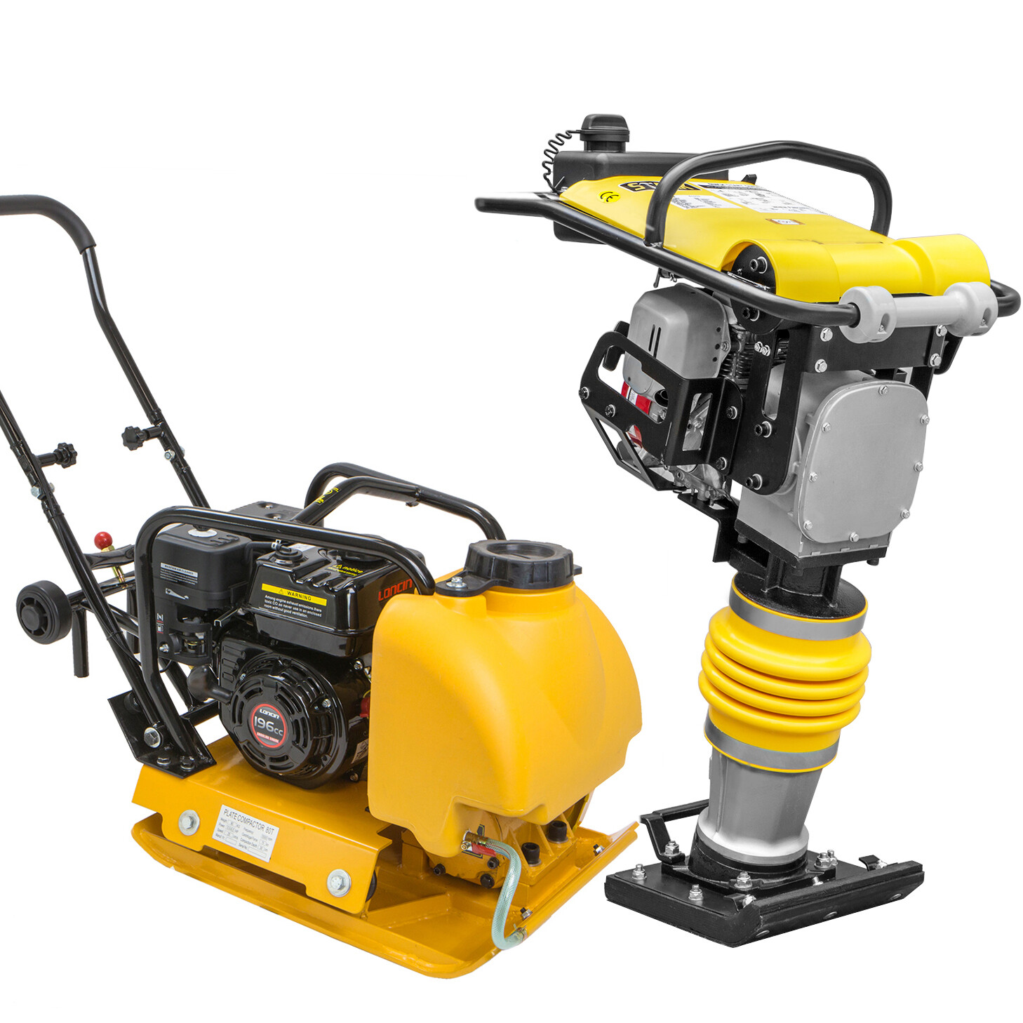 Stark USA 6.5HP Water Tank Gas Vibratory Compactor w/ Gas Tamper Jumping Jack