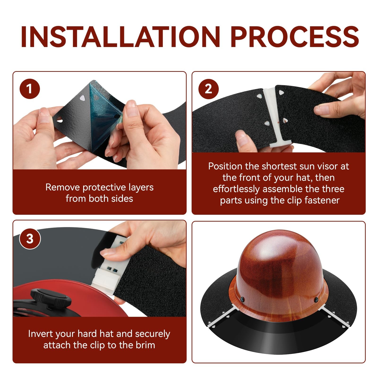 Hard Hat Sun Shade Compatible with AFP Full Brim Hard Hats, Hardhat Sun Shield