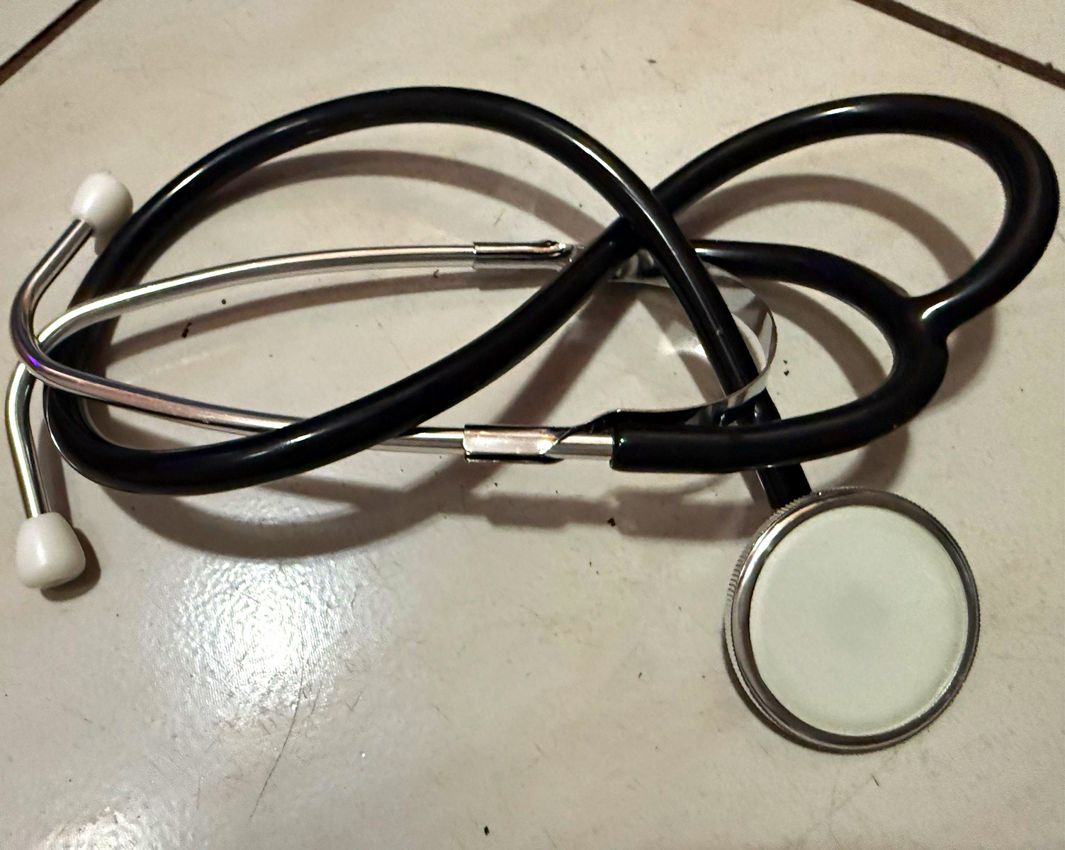 Acoustic Single Head (Diaphragm) Stethoscope, Black Tubing, Cardiology