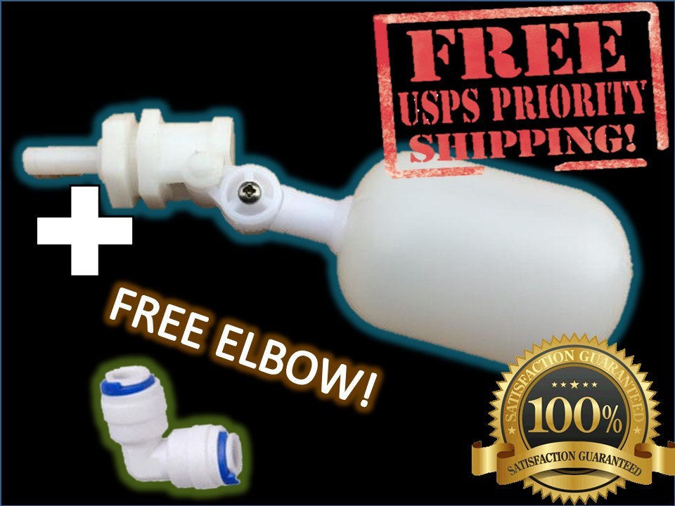 1/4″ Mini Adjustable Float Valve Animal Auto-Fill Waterer Push-Fit FDA Approved