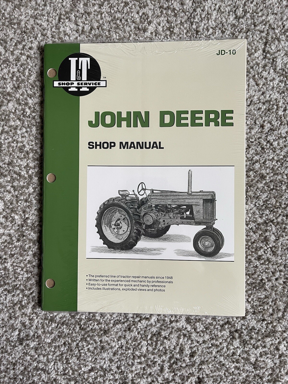 I&T JD-10 John Deere Shop Service Manual Model 50 60 70 (Non-Diesel) Tractors
