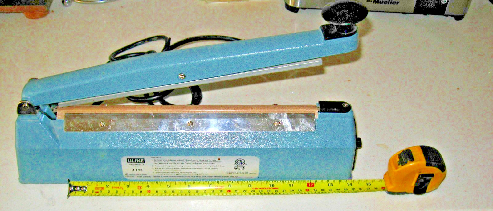 Little Used Tested++ Uline H-190 12” Tabletop 580W Impulse Poly Bag Sealer