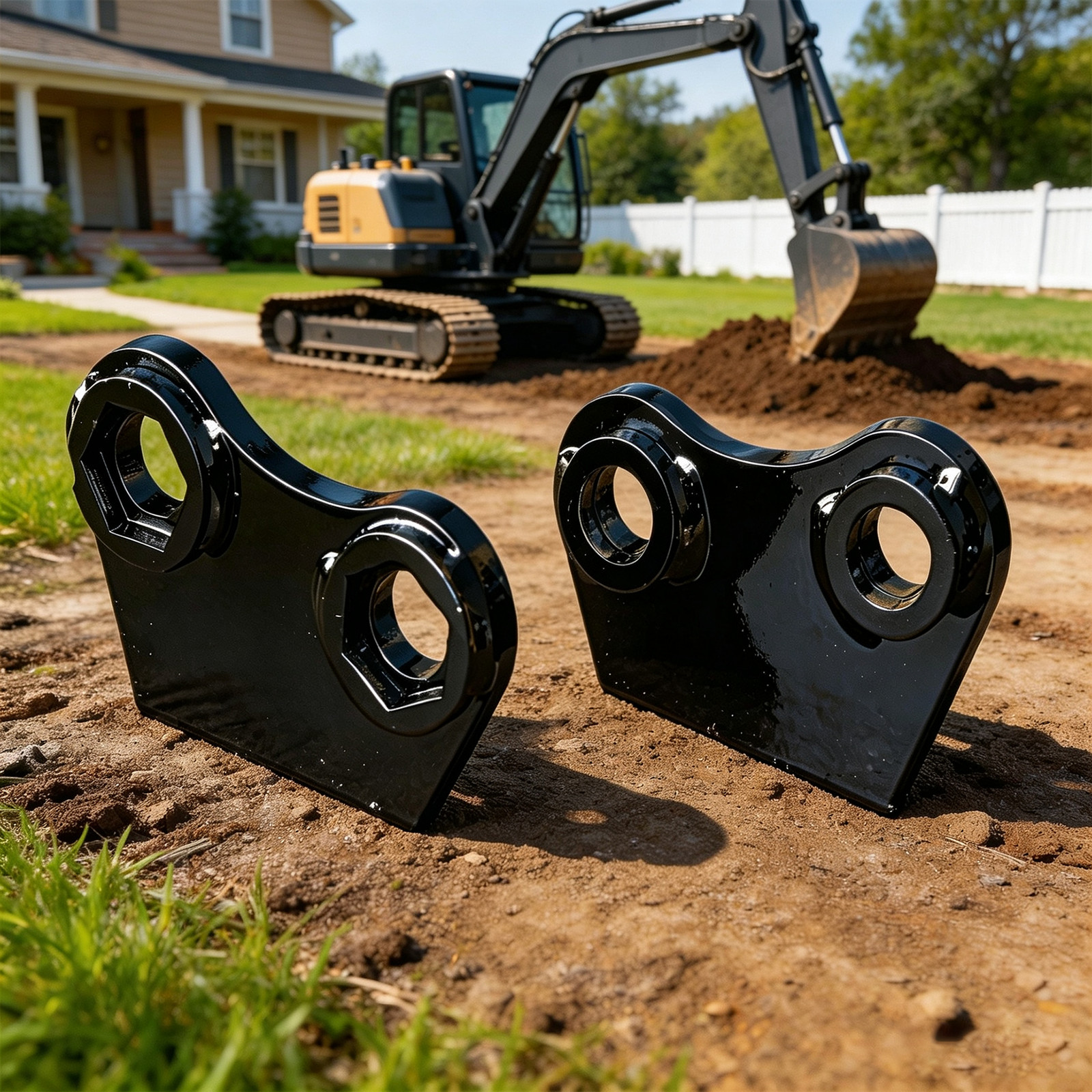 Chinese Mini Excavator Bucket / Attachment Ears – Fits 1″ Pins / 25mm 1pair