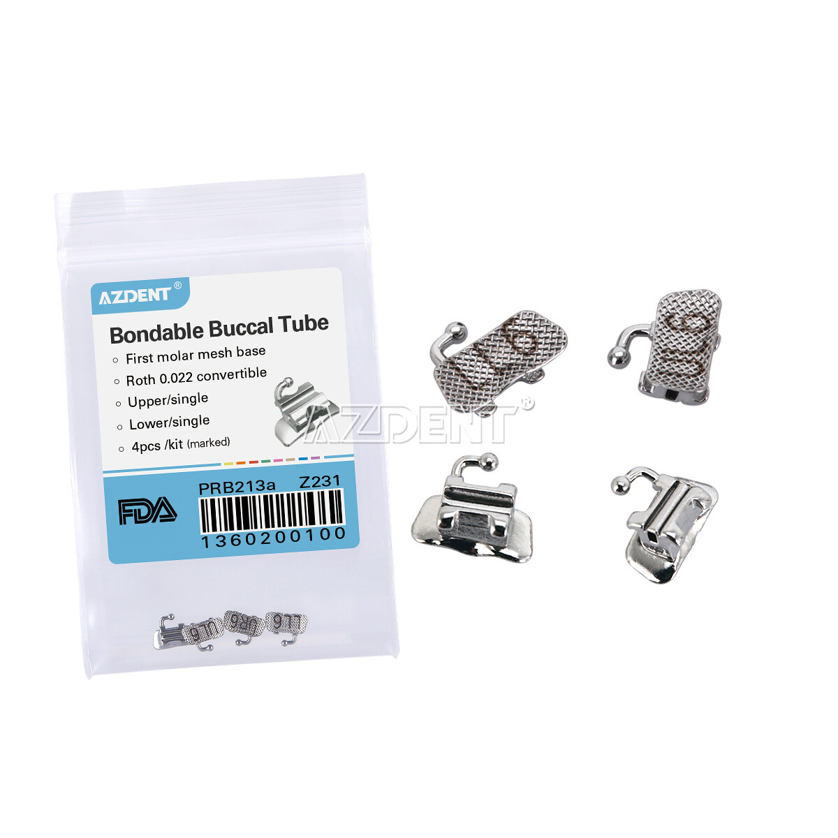 10x Dental Orthodontic Buccal Tube Bondable 1st 2nd Molar Roth MBT 022 018