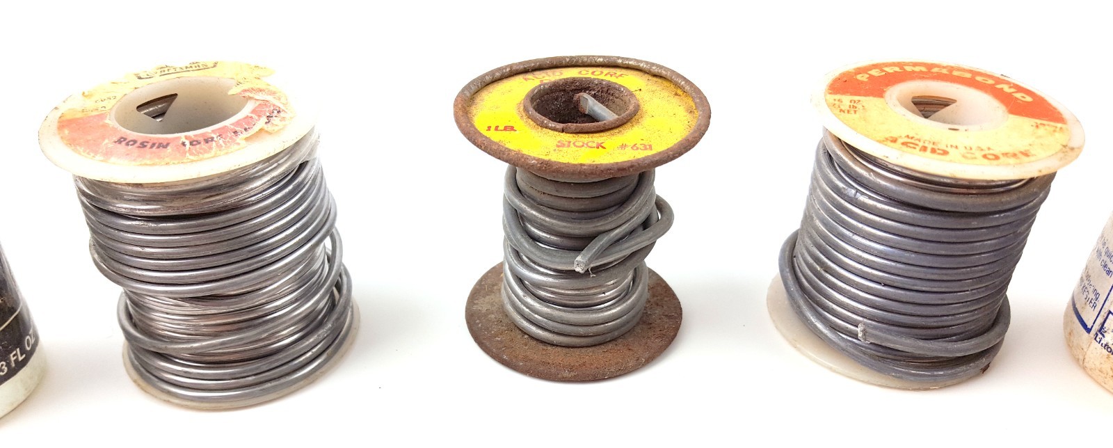 Lot of 8 Solder Spools Rosin & Acid Core Kester Alpha Craftsman Vintage