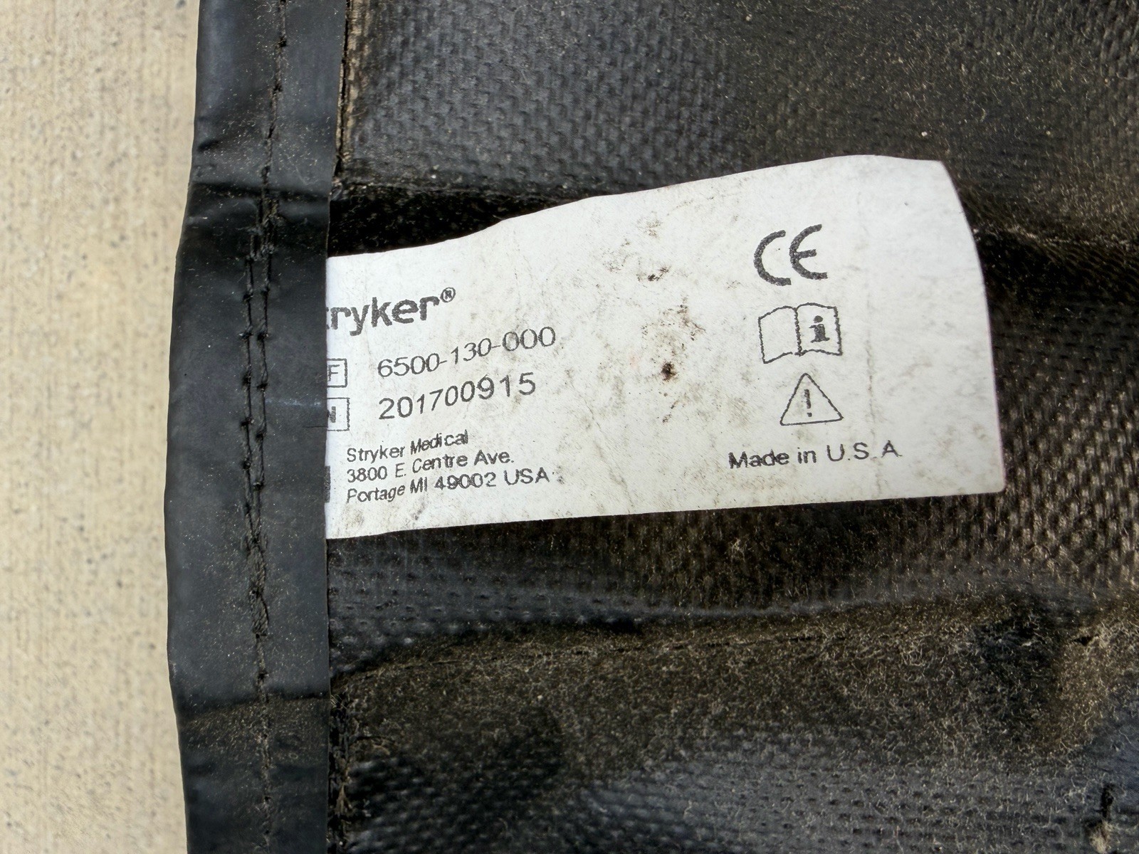 Stryker Backrest Storage Pouch with 2 Separate Pockets 6500130000