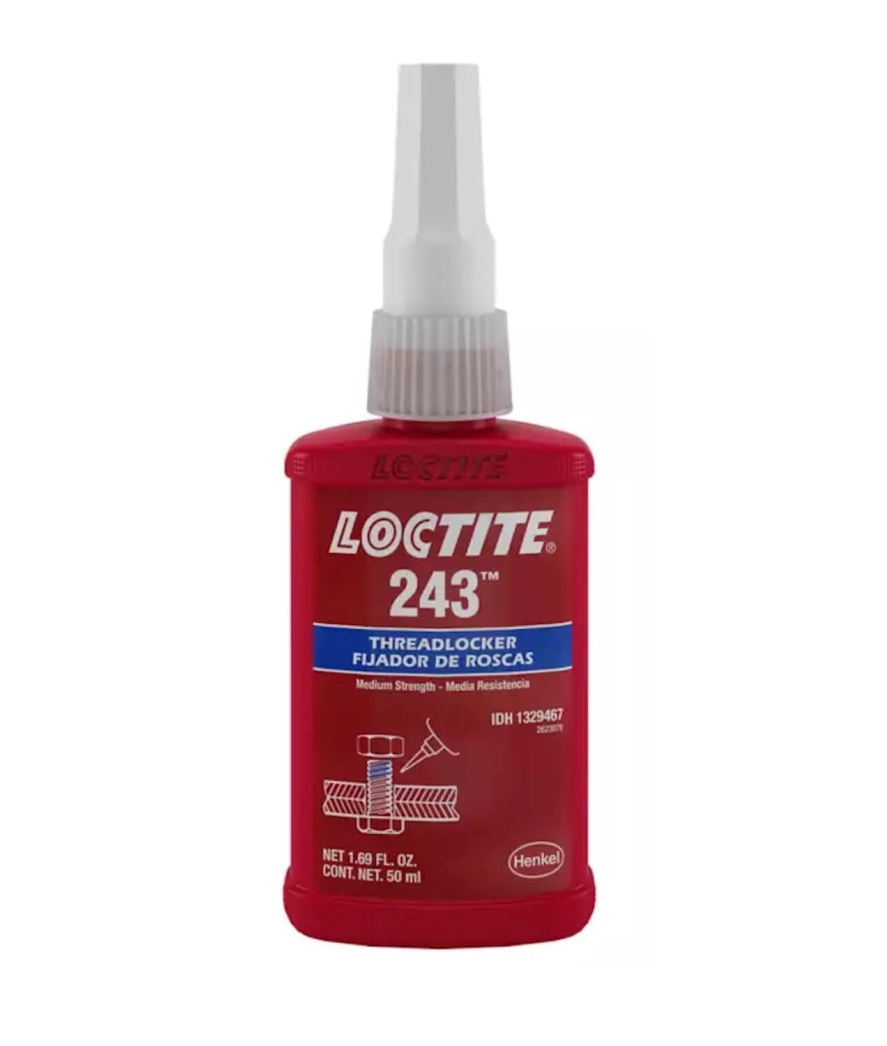 Loctite 243 Blue Threadlocker 50ml Medium Strength Oil Tolerant Removable