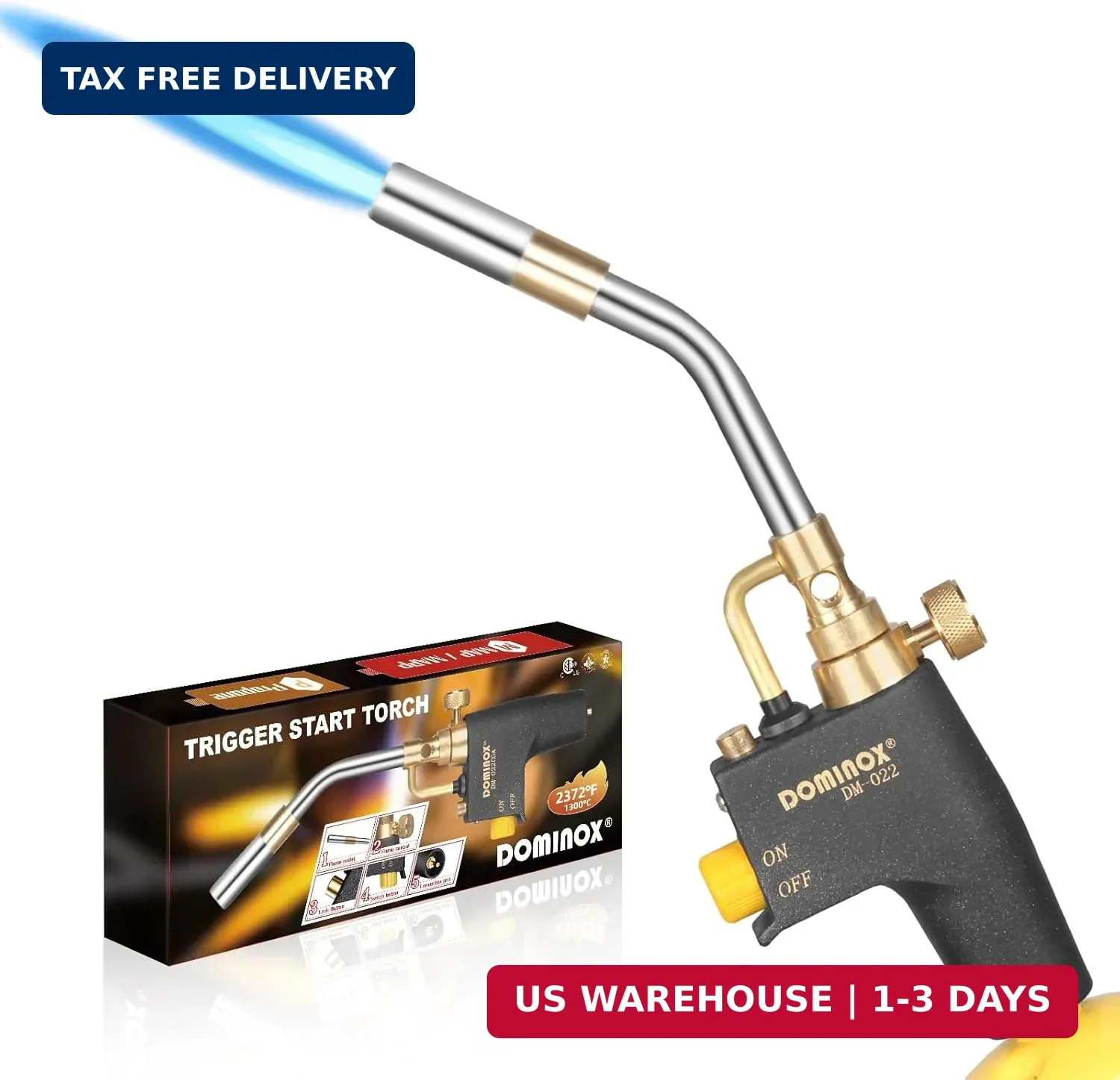 Propane Torch Head, High Intensity Torch Head Trigger Start Gas Torch, Map Gas T
