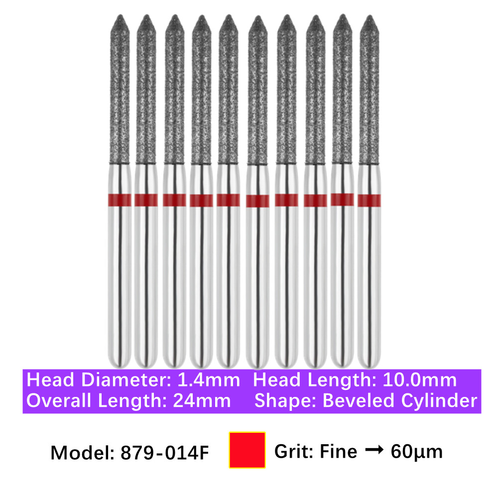10/pk Vakker Dental FG Diamond Burs Bevel Cylinder & Gingival Curettage Burs