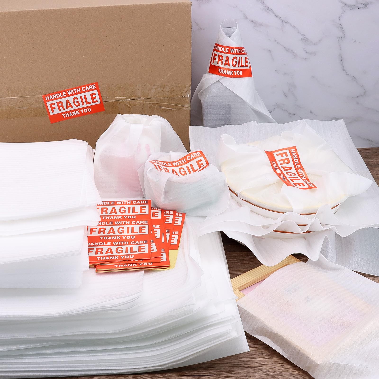 390 Pcs Moving Supplies, 270 Foam Pouches & Foam Sheets, 4 Sizes Packing Foam…