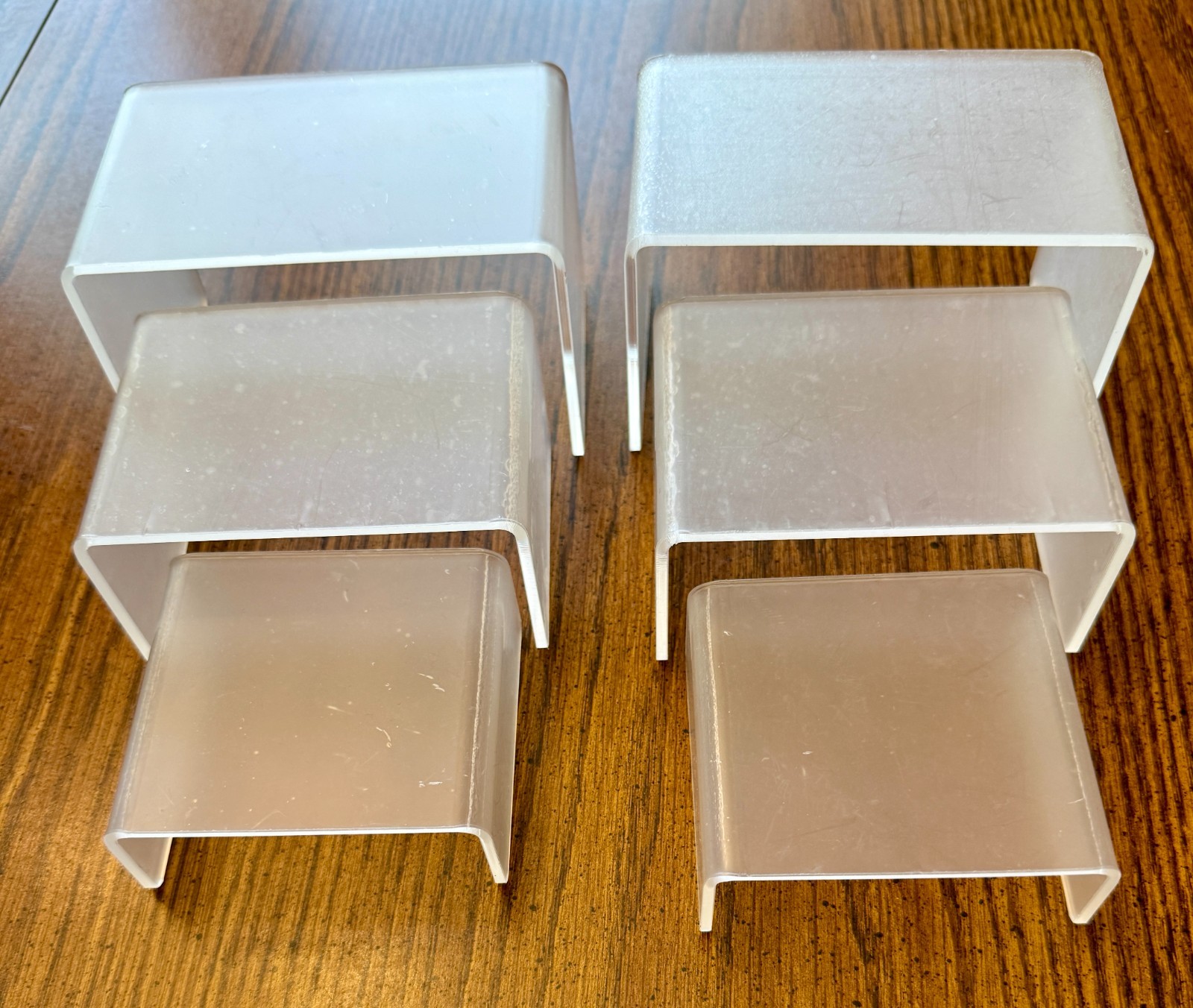 7 Pcs Acrylic Risers for Display, Acrylic Display Riser, Clear Frosted