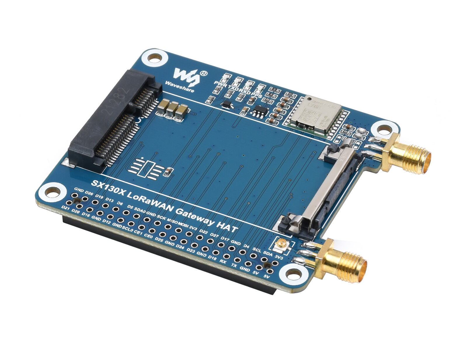 Waveshare SX130x 868M/915M LoRaWAN Gateway Module/HAT for Raspberry Pi