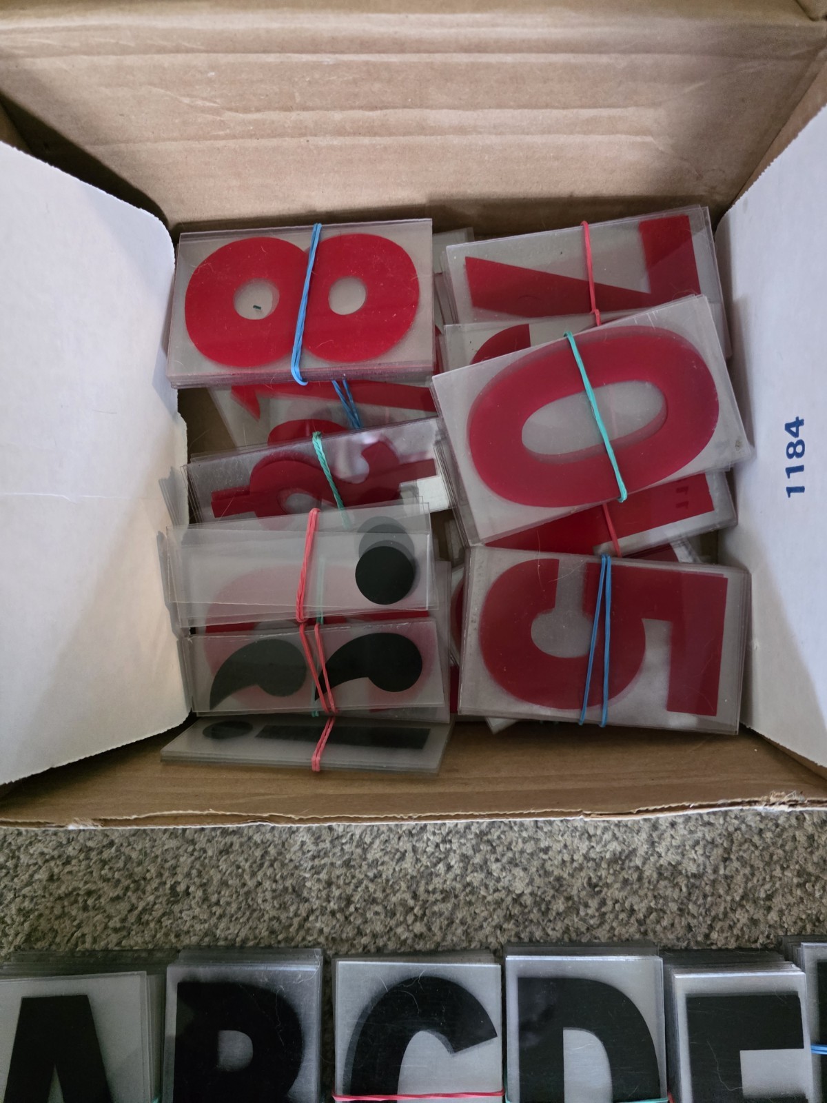 346 Marquee Sign Letters Numbers Symbols Plastic Black & Red Changeable, 4.5″