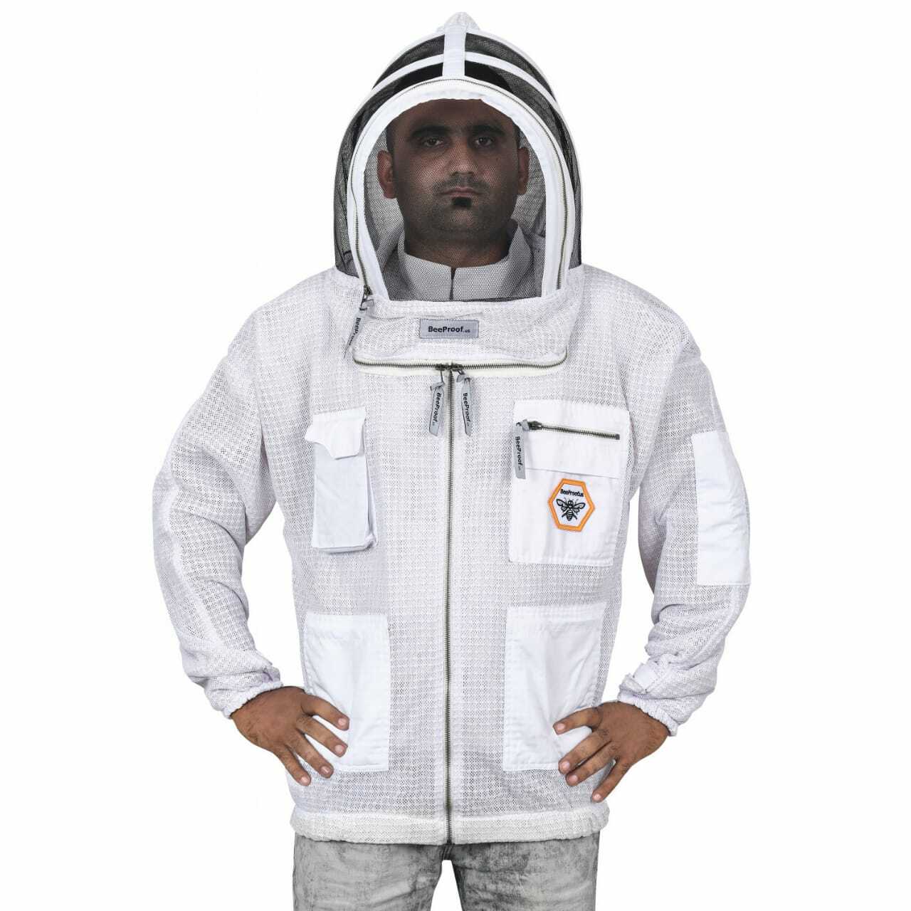Beekeeper Ultra Ventilated 3 layer mesh Beekeeping Jacket Bee Hat Veil Medium