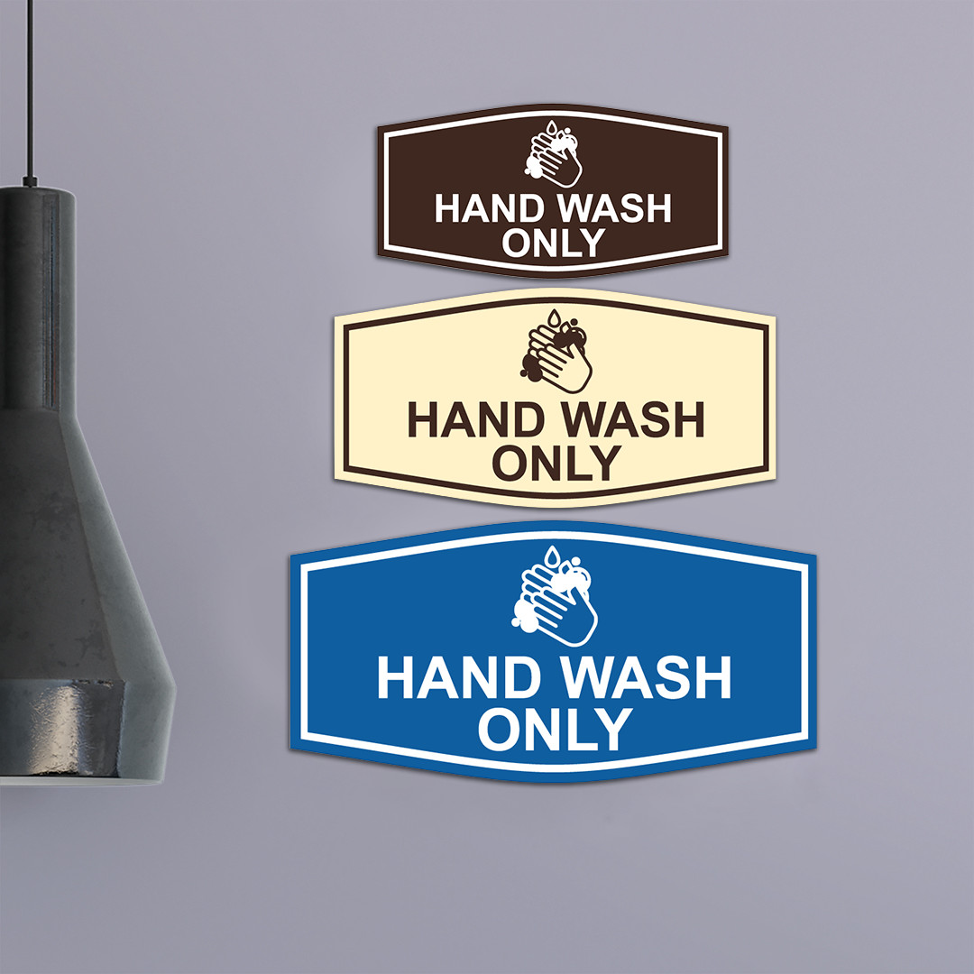 Fancy Hand Wash Only (Bubbles) Wall or Door Sign
