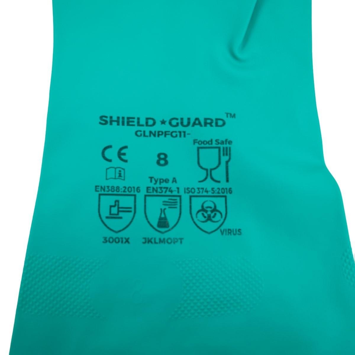 1 DZ 11 Mil Powder Free Chemical Resistant Diamond Textured Nitrile Gloves – M