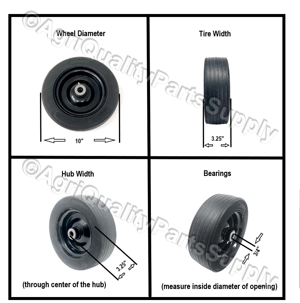 10″ x 3.25″ Solid Finish Mower One(1) Wheel/Tire BUSH HOG 87750 NEW Replacement