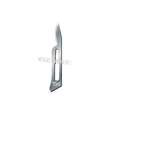 Disposable Scalpel Blades No.15C With Plastic Handle ( Box of 10 ) Sterile