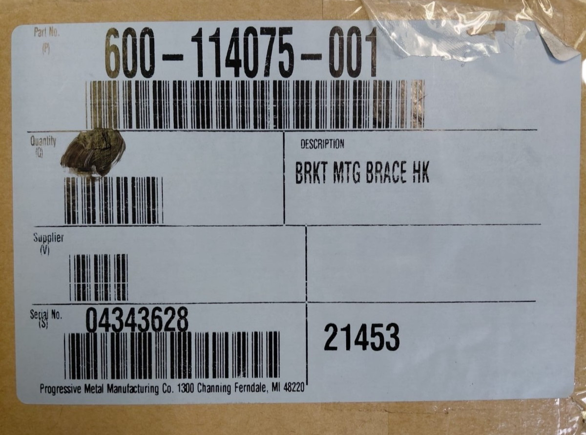 600-114075-001 REV2 Mounting Bracket Brace HK Progressive Metal LOT OF 5