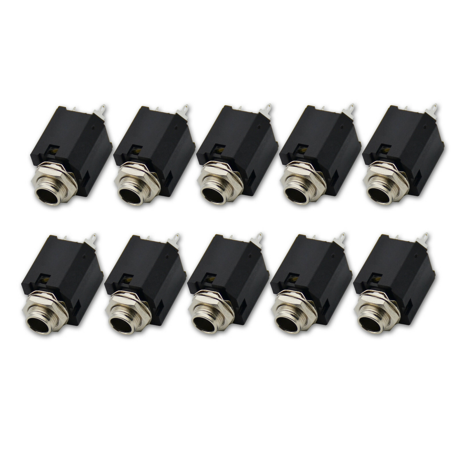 10,1/4″ 6.35mm Stereo headphone Jack Socket Audio plug for guitar pedal/amp/ diy