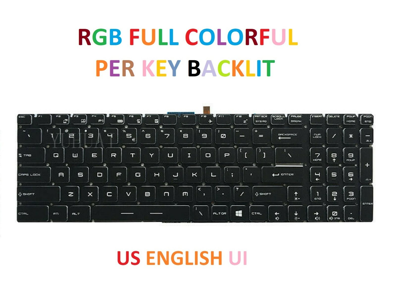 US Per key RGB Backlit keyboard MSI GS75 Stealth 9SG / 9SF / 9SE / 9SD, MS-17G1#