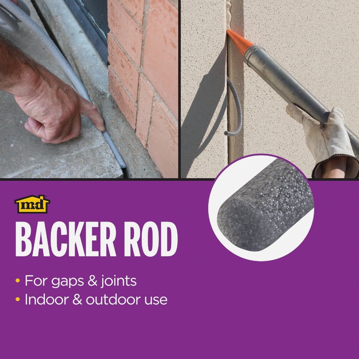 M-D Building Products 10 Ft. Gray Foam Backer Rod for XX-Large 1 In. Gaps and