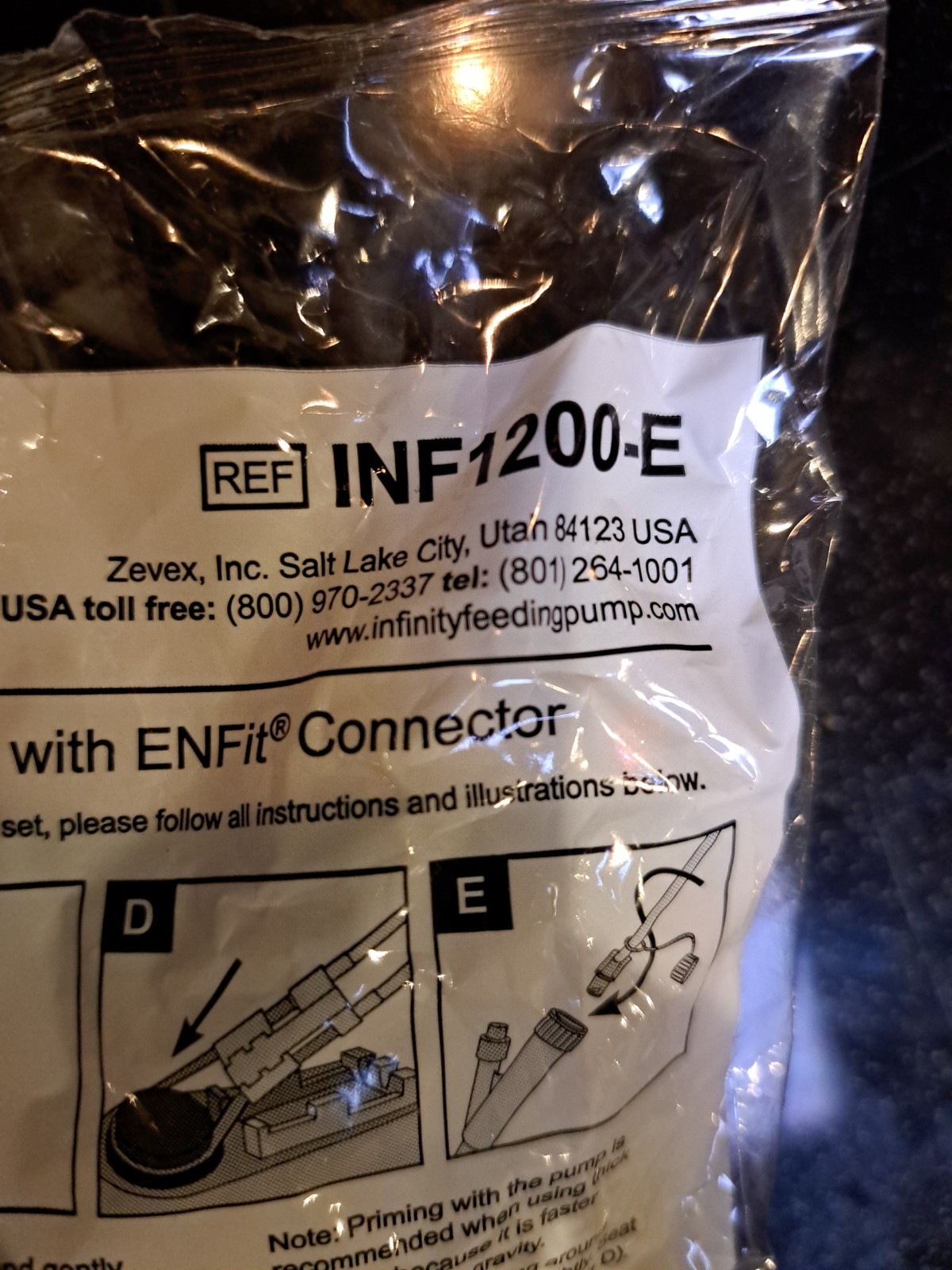 New Sealed Infinity Enteral Feeding Pump set 1200mL REF INF1200-E – Three Pack