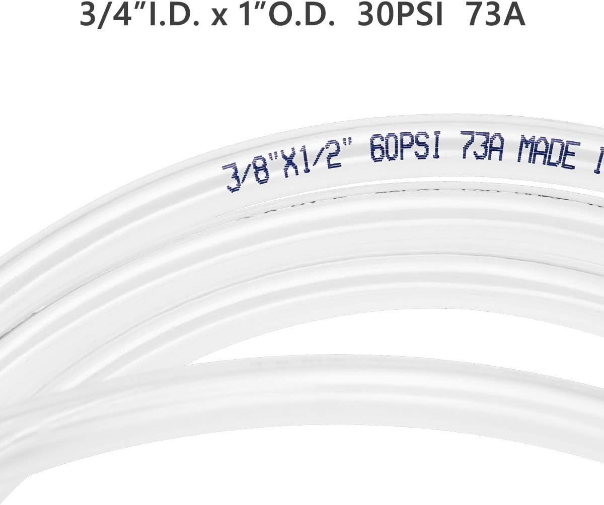 5ft x 3/4″ ID Clear Vinyl Tubing, Flexible Hybrid PVC Tubing Hose, Lightweigh…