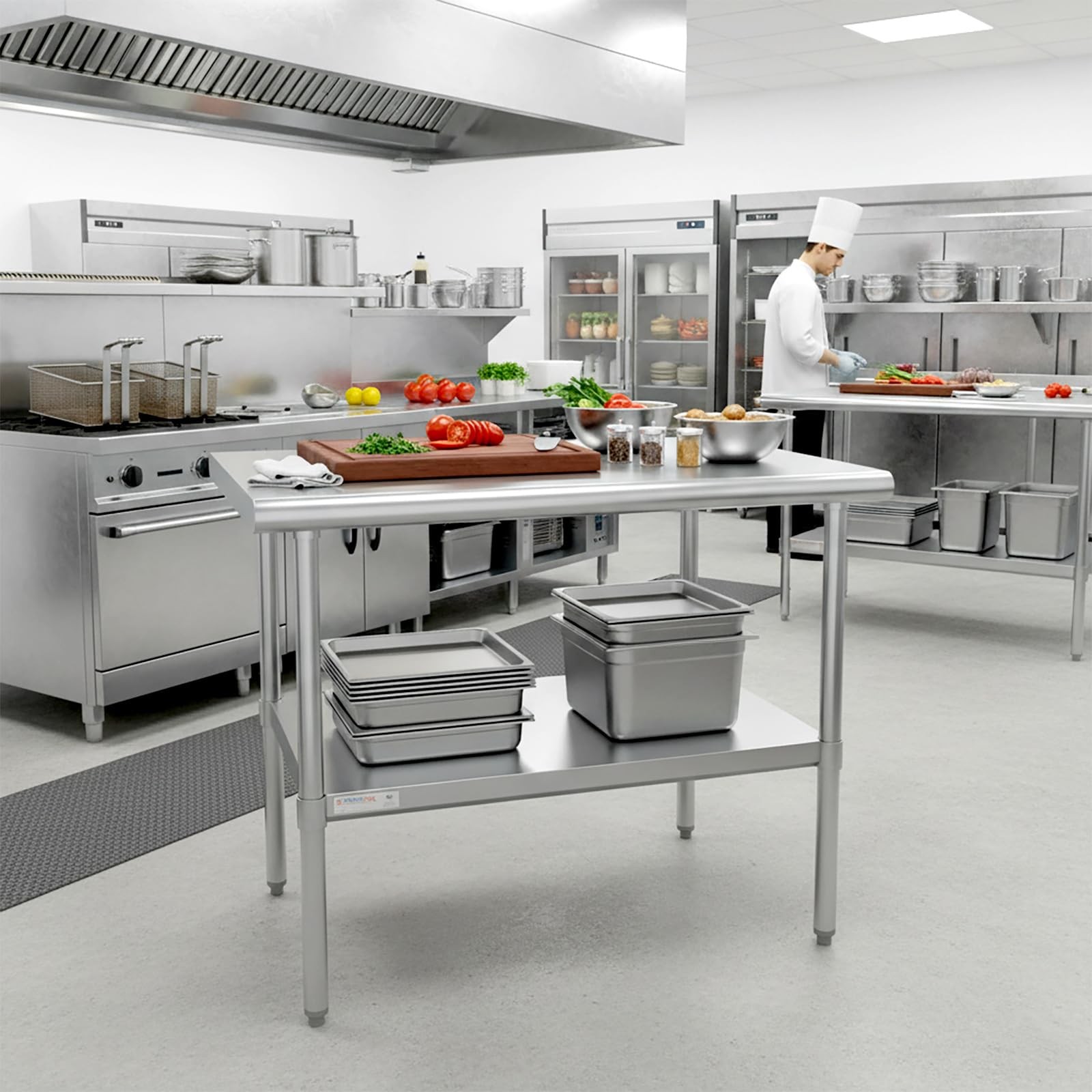 STABLEINK NSF Stainless Steel Prep Table 48×24 Inches 4ft, Metal Work Table with