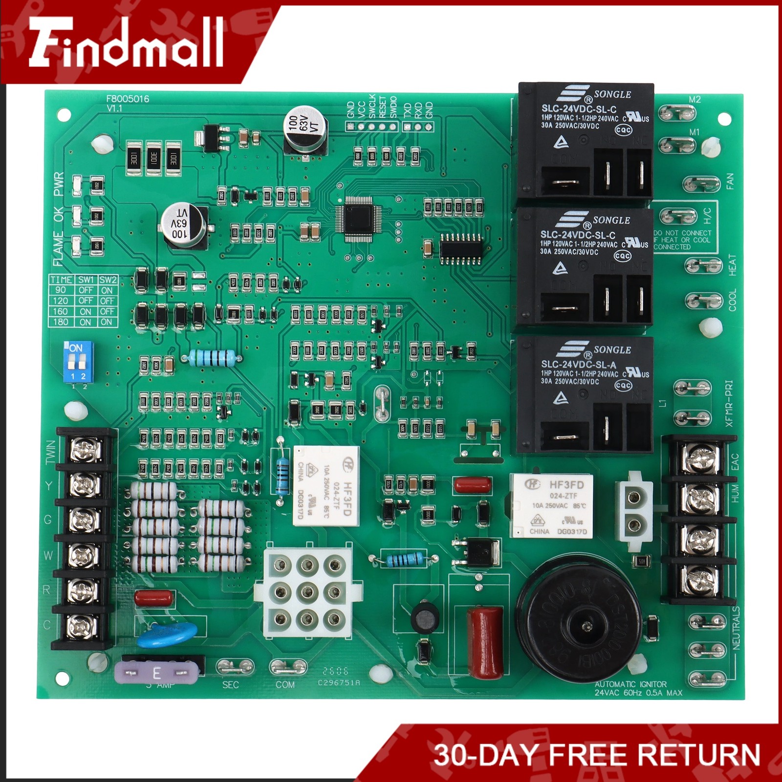 Findmall Furnace Circuit Board 62-24140-02 1028-928 62-24140-04 Control Board