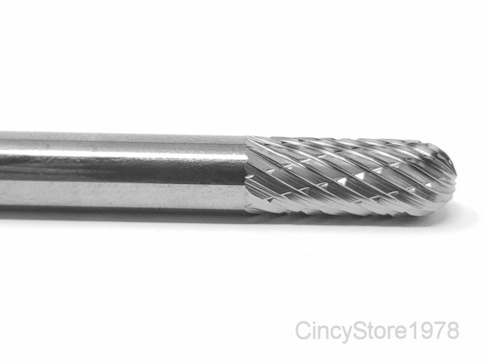 SC1D Cylindrical Cut Tungsten Carbide Burr Bur Cutting Tool Die Grinder Bit 1/4″