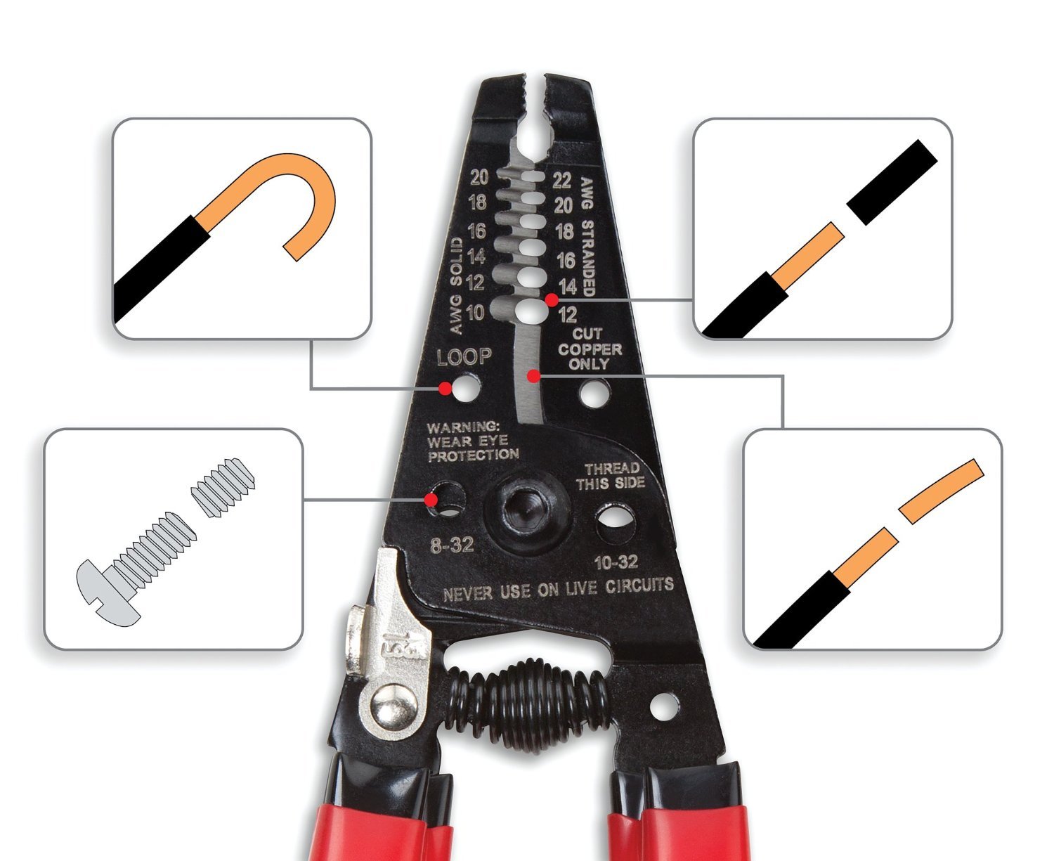 TEKTON NEWEST IMPROVED 7-Inch Wire Stripper/Cutter (Always Guaranteed)