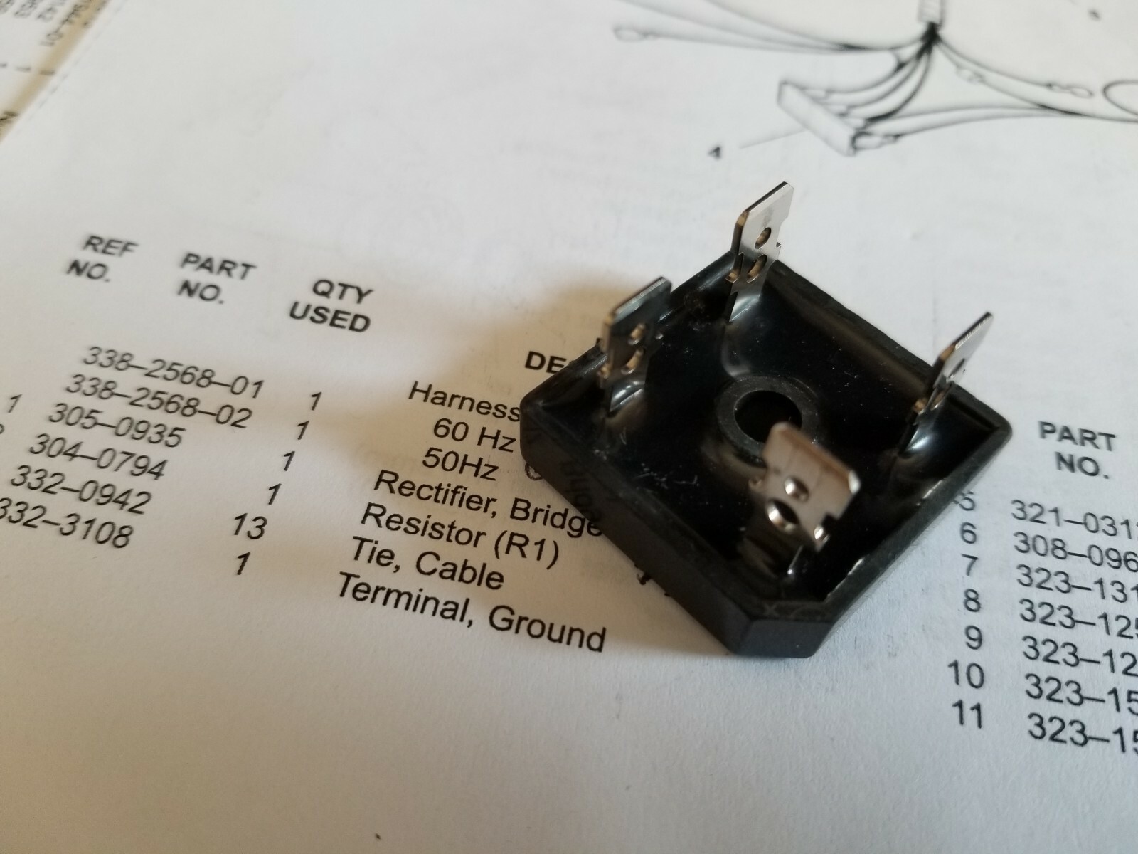 305-0935 ONAN MICROLITE 4000 BRIDGE RECTIFIER KY MICROLITE NOS 90 day warranty