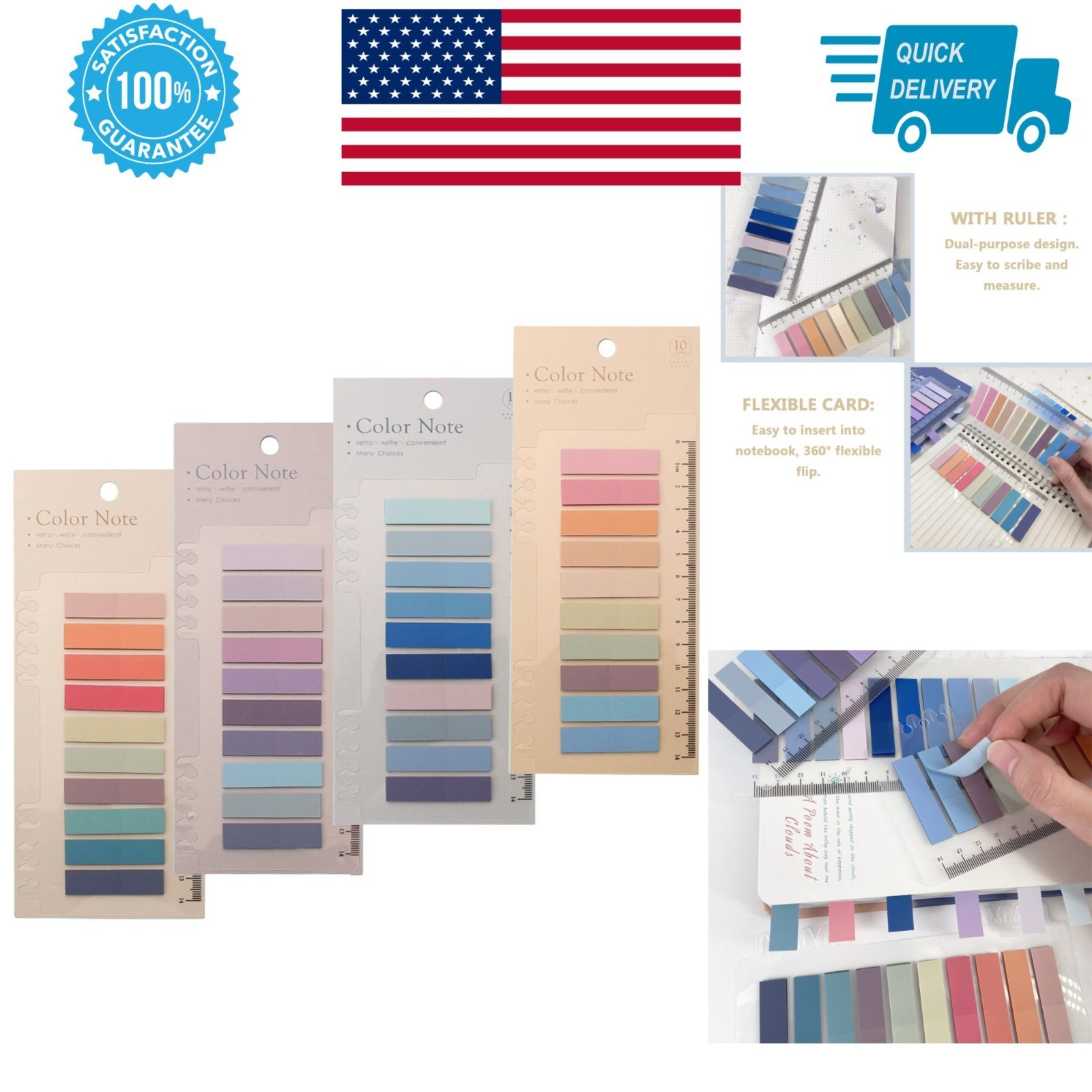 Potanro Colorful Sticky Tabs 800 Pcs for Book Annotation and Page Marking