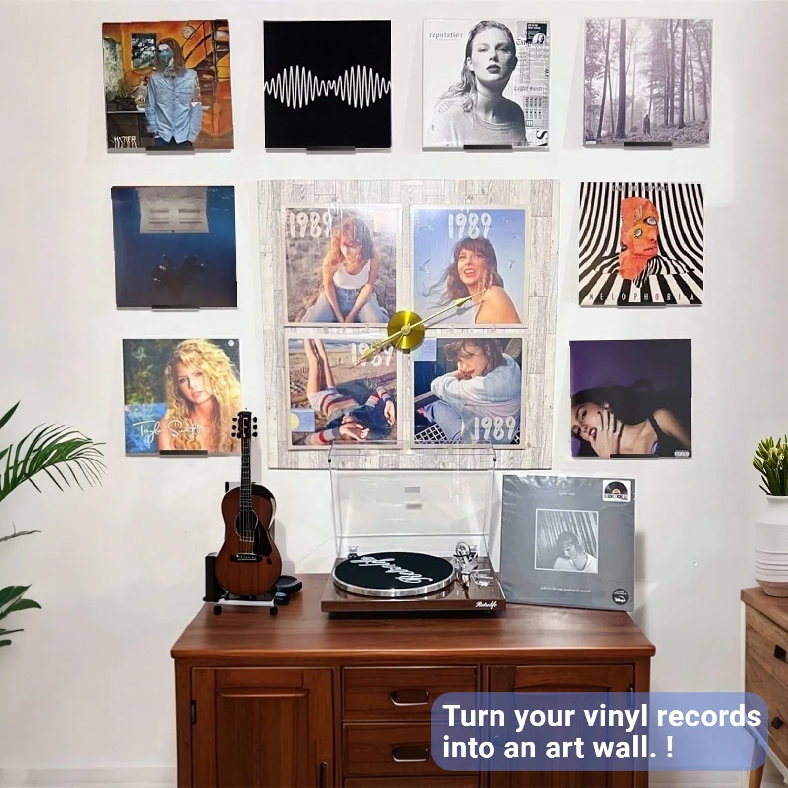 Vinyl Wall Mount 9 Pack, Metal Vinyl Shelf Minimalist Record Display Your Fav…
