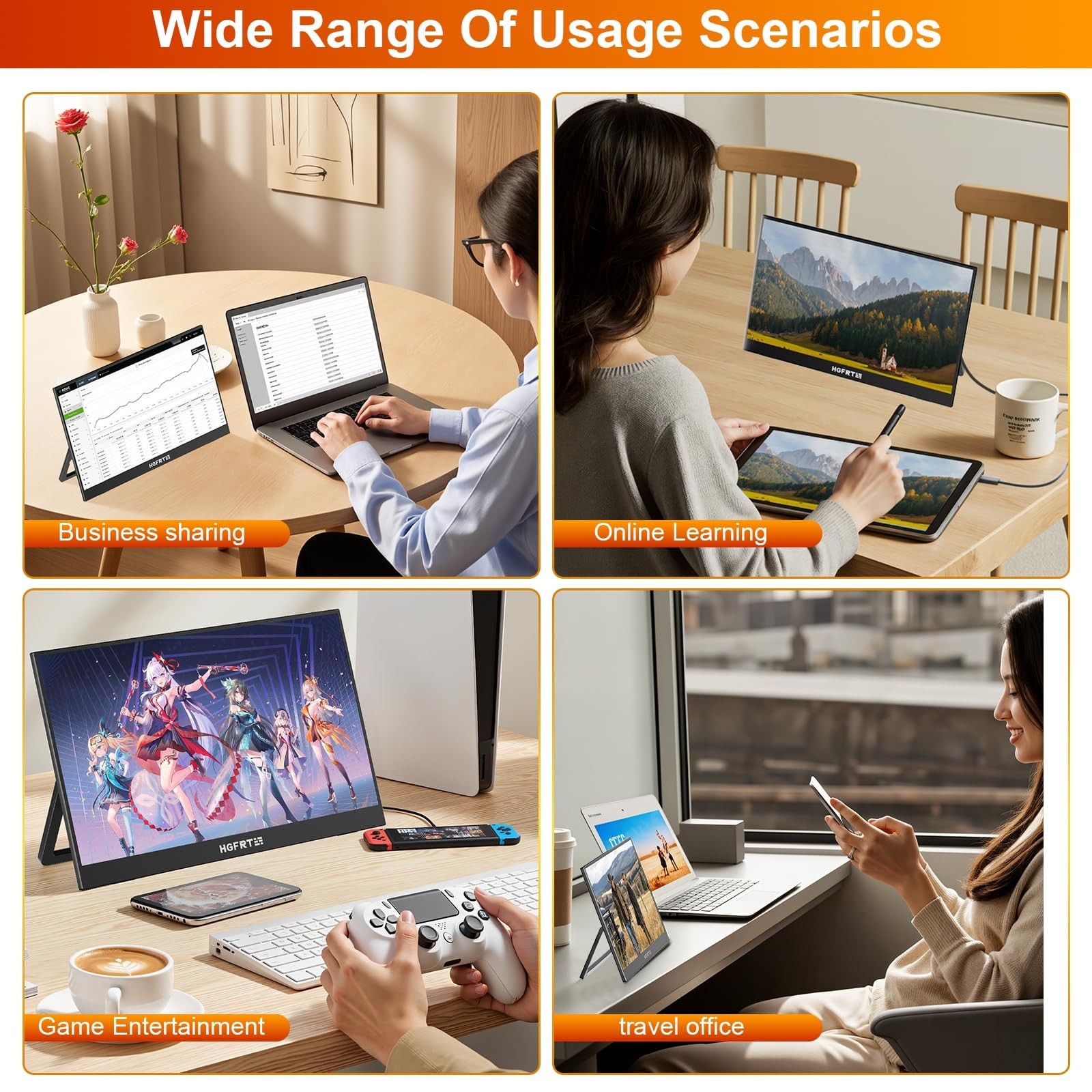 Portable Monitor Touchscreen 15.6″, 1920×1080 60Hz FHD IPS HDR 10-Point Touch…