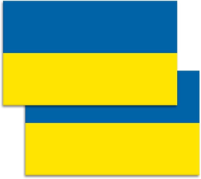 Ukraine Flag Car Decals 3×5 Inches (Pack of 2) Premium Viny Size: 6 X 4 Inches