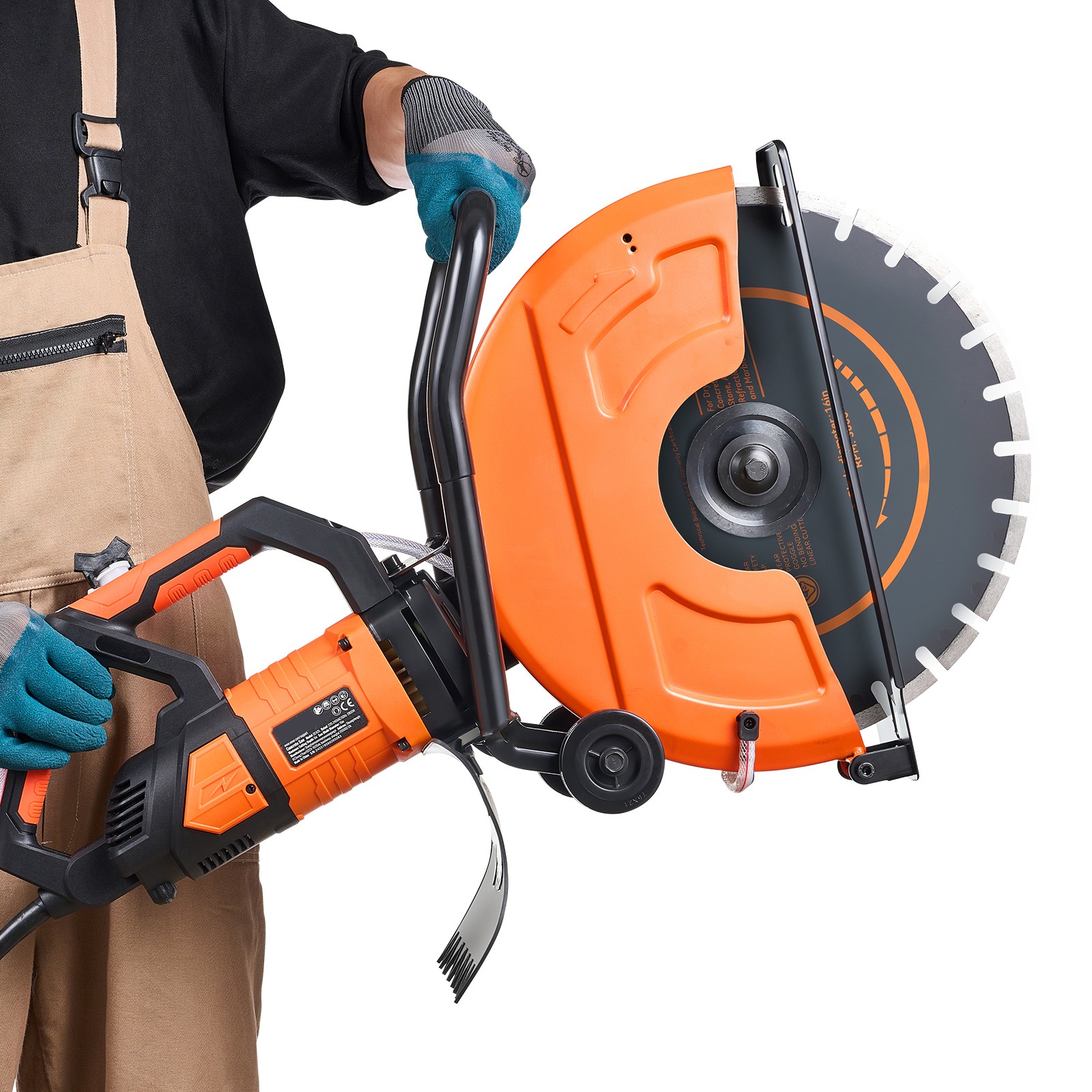 Uimoso 16” Electric Concrete Cutter with Water Pump and Blade for Wet/Dry Use