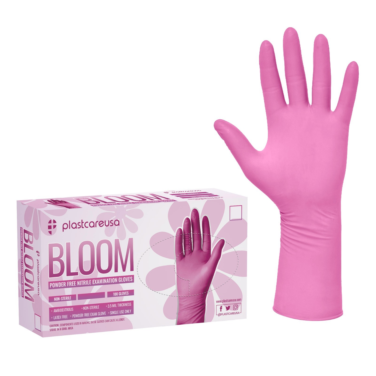 200 Large Pink Nitrile Gloves, Latex & Powder Free, Salon Nail Tech, Aurelia